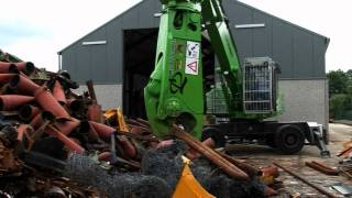 SENNEBOGEN  Scrap Handling Material Handler 830 with Vario Tool and cabin protective grid Belgium [upl. by Anaejer]