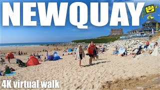 Newquay  Cornwall  Town Centre to Fistral Beach  4K Virtual Walk  June 2021 [upl. by Yenffad977]