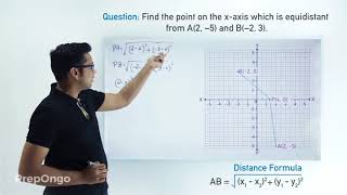 Coordinate Geometry  Distance Formula  Find point equidistant from two points  Example 1 [upl. by Fiorenza]