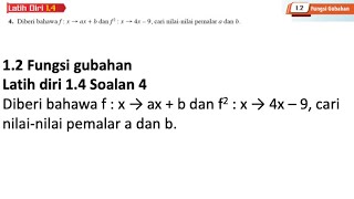 Latih diri 14 Soalan 4  12 Fungsi Gubahan  Bab 1 Fungsi Matematik Tambahan Tingkatan 4 [upl. by Prima]