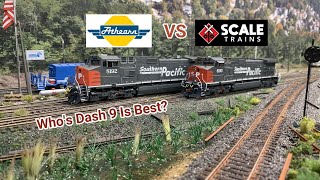 Athearn Genesis 2 0 VS ScaleTrains Rivet Counter HO Scale Dash 9 Comparison [upl. by Aicirtel348]