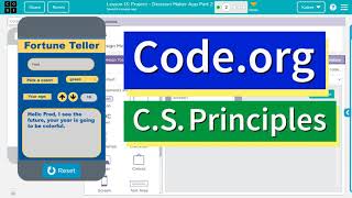 Codeorg Decision Maker App Lesson 12 13 amp 14  Answer Tutorial  Full App Part 1 2 3 CSP Unit 4 [upl. by Larrad947]