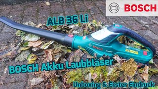 Leistungsstarker 36V AkkuLaubbläser von BOSCH ALB 36 Li Unboxing amp Erster Eindruck [upl. by Muire]