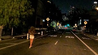 LOS ANGELES HOODS  CRUISING AT SKID ROW AT NIGHT [upl. by Airdnek]