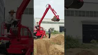 Crawler excavator fourwheeled excavator dump truck crawler creeper selfloading dump truck [upl. by Yelram]