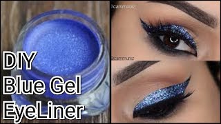 HOMEMADE BLUE GEL EYELINER in RS 50 2 Simple steps  Diy Easy Eyeliner  How to make eyeliner [upl. by Hajidahk]