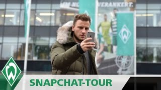 Philipp Bargfrede mit Stadionführung  Snapchattour durchs WeserStadion  SVW [upl. by Nosreip898]