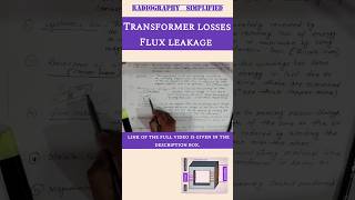 Flux leakage ll Transformer Losses transformer radiology radiographer BRTDRT Shorts [upl. by Aicenev572]