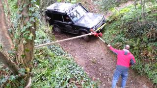 Using Hi Lift jack as winch to get Discovery out [upl. by Baiss330]