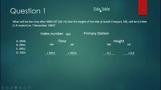 Lesson 13 C Tide Tables USCG Exam Prep [upl. by Ahsyt]