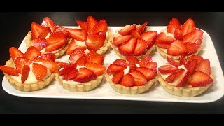 LES TARTELETTES AUX FRAISES FACILES À FAIRE RECETTE SPÉCIALE RAMADAN [upl. by Antonino]