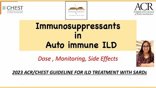 Dosage and side effects of most common Immunosuppressants for ILD LUNG [upl. by Arika]