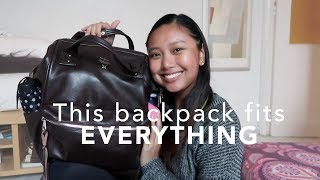 Whats In My Bag 2019 ft my LARGE leather Anello backpack [upl. by Shirley814]