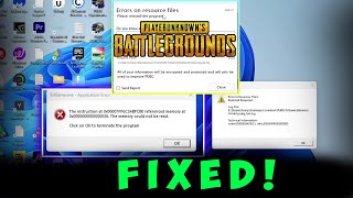 PUBG errors on resource files the instruction at referenced memory could not be read  SOLVED ✅ [upl. by Auqinahs]