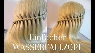 Wasserfall Zopf SCHNELLEEINFACHE Frisur für mittellange Haare Waterfall Braid Peinados [upl. by Enwahs736]