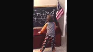 5 year old sings 50 states and capitals song [upl. by Englebert]