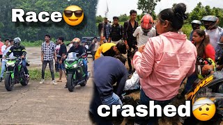 z900 vs Ninja 1000 ho geya Independence day ride pe race ho geya  Bike crashed  superbike flyby [upl. by Devy]