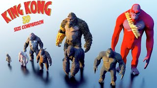 The Ultimate Kong Evolution 3D Size Comparison in 2024 [upl. by Dorreg]