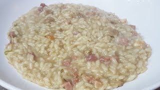 RISOTTO PORCINI GAMBERETTI E PANCETTA SQUISITO  FoodVlogger [upl. by Adama]