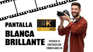 Pantalla Blanca Brillante 4K  Mejora tu Iluminación con Fondo Blanco  Luz Blanca y Telón de Fondo [upl. by Misak]