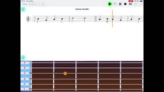 quotYankee Doodlequot guitar notes  quotEasy Notequot app iOS amp Android  learn guitar easily [upl. by Ostler]