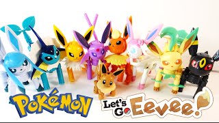 All Evolutions of Eevee  Pokemon Every Eevee Evolution Mega Construx [upl. by Eleazar376]