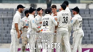 All Wickets  Bangladesh vs New Zealand  2nd Test  1st Innings [upl. by Wilfrid338]