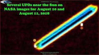 Several UFOs near the Sun on NASA images for August 10 amp August 11 2018 [upl. by Hetti]