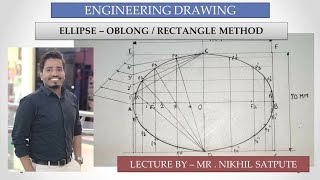 Engineering Drawing  Ellipse  Oblong  Rectangle Method  Learn with nikhil [upl. by Aicile]