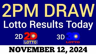 Lotto Result Today 2pm Draw November 12 2024 Swertres Ez2 PCSO Live Result [upl. by Lecia606]