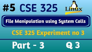 Lab Exp 03 Part 3  File Manipulation Using System Calls  CSE325  LPU [upl. by Marcia]