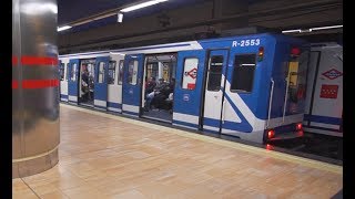 Spain Madrid Metro ride from Pinar de Chamartín to Plaza de Castilla 4X escalator [upl. by Child736]