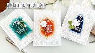 ANY NESTING DIE Set will WORK for ALL 3 Cards  Spellbinders Sealed 3D Botanical Collection [upl. by Gwenny]