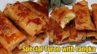 Special Turon with Langka  How to make turon with Jackfruit  Saging na saba  Turon recipe [upl. by Nnyltak]