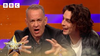 Tom Hanks puts Timothée Chalamet in his place  The Graham Norton Show  BBC [upl. by Akeenahs]