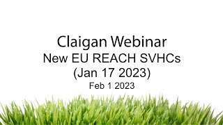 New EU REACH SVHCs Jan 17 2023 [upl. by Star]