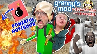 BALDIS POWERFUL NOTEBOOK Granny Takes Over The School FGTEEV Garrys Mod w Shawn GameplaySkit [upl. by Polik]