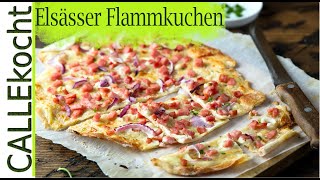 Original Flammkuchen Rezept aus dem Elsass  schnell und lecker [upl. by Inajar725]