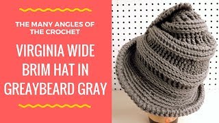 Crochet Hat for Women VIRGINIA Unique Crochet Wide Brim Hat Cloche Hat Steampunk Hat Gray Hat [upl. by Iong]