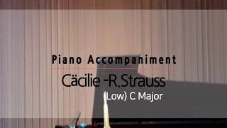 Low Cäcilie RStrauss Op27 No2 in C Major  Piano accompaniment [upl. by Spevek]