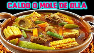 RECETA DE MOLE DE OLLA  RECETA DE CALDO DE OLLA  MOLE DE OLLA SUPER FÁCIL [upl. by Kalinda207]