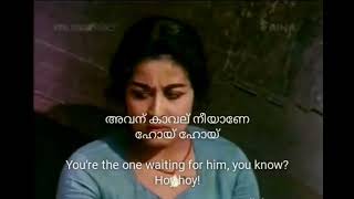 Malayalam lyrics and english translation  Pennale Pennale Chemmeen Malayalam Song [upl. by Angeli]