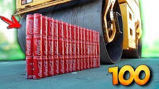 100 COCA COLA DOSEN mit eine WALZE überrollen  EXPERIMENT [upl. by Giarla]