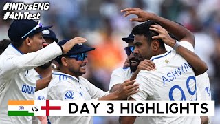 INDIA VS ENGLAND 4th TEST MATCH DAY 4 HIGHLIGHTS 2024  IND VS ENG CRICKET HIGHLIGHTS [upl. by Erlene]