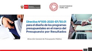 Directiva para el diseño de los Programas Presupuestales en el marco del Presupuesto por Resultados [upl. by Mccowyn]