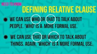 Defining relative clauses [upl. by Nivaj]