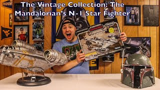 Hasbro Star Wars The Vintage Collection The Mandalorians N1 Starfighter and Madalorian [upl. by Ainolopa]