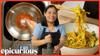 How A Thai Chef Makes Northern Thailand’s Iconic Curry Noodles Khao Soi  Epicurious [upl. by Griggs537]