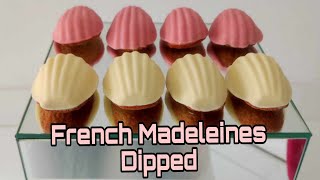 French Madeleines Dipped with White Chocolate and Pink Chocolate [upl. by Amethist34]