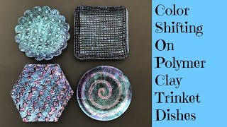 Polymer Clay Tutorial Trinket Dishes Ring Coin Holder Decorated With Dragonfly Glaze [upl. by Nehcterg]